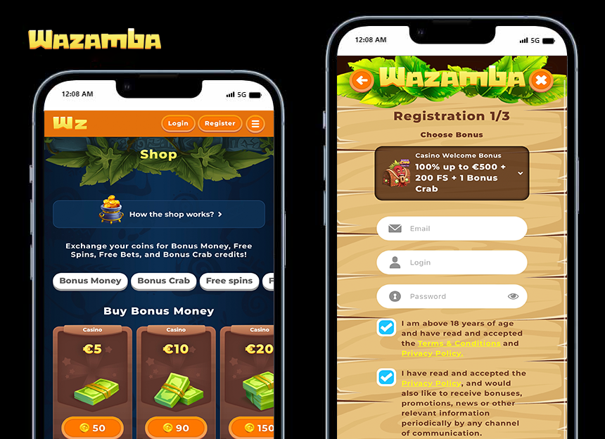 Prozess zum Starten im Wazamba Casino